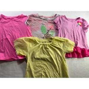 Crown & Ivy Kids Girls Top Bundle Pink Yellow Eyelet Ruffle Size S M 6 Lot of 4